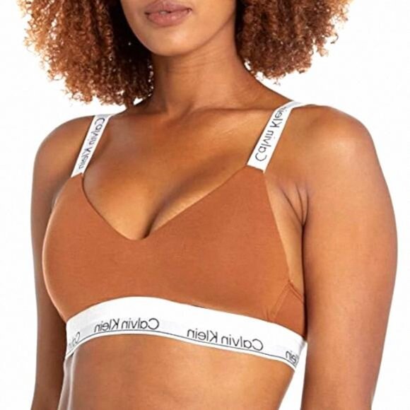 Calvin Klein Modern Cotton Naturals Lightly Brown Lined QF7030-211 Bralette - Picture 1 of 4